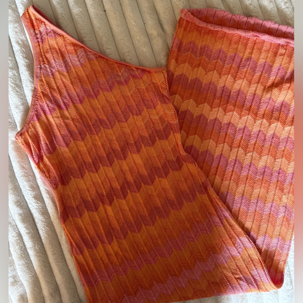 Orange and Pink Knit Dress